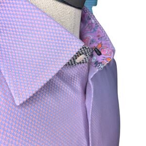 Robert Graham Lavender Shirt Long Sleeve Buttondown Large 16 Neck
